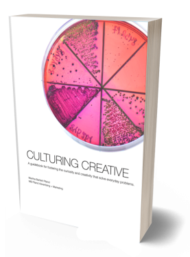 Culturing Creative book by Martha Bartlett Piland features a brightly colored Petri dish with cultures growing
